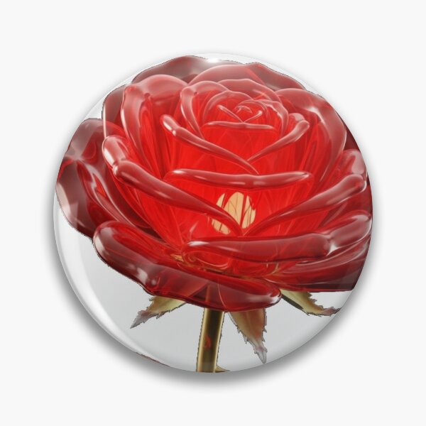 Item preview, Realistic Red Crystal Rose with Golden Stem designed and sold by MoreGlamour.