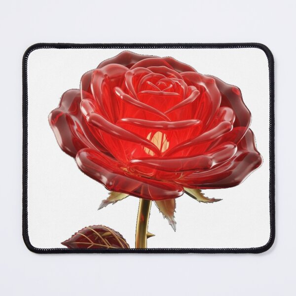 Item preview, Realistic Red Crystal Rose with Golden Stem designed and sold by MoreGlamour.
