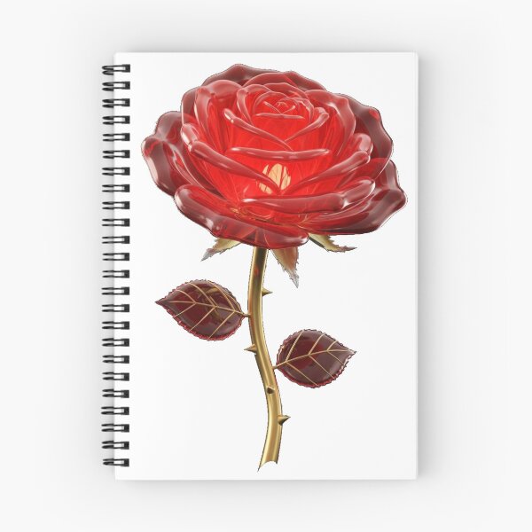 Item preview, Realistic Red Crystal Rose with Golden Stem designed and sold by MoreGlamour.