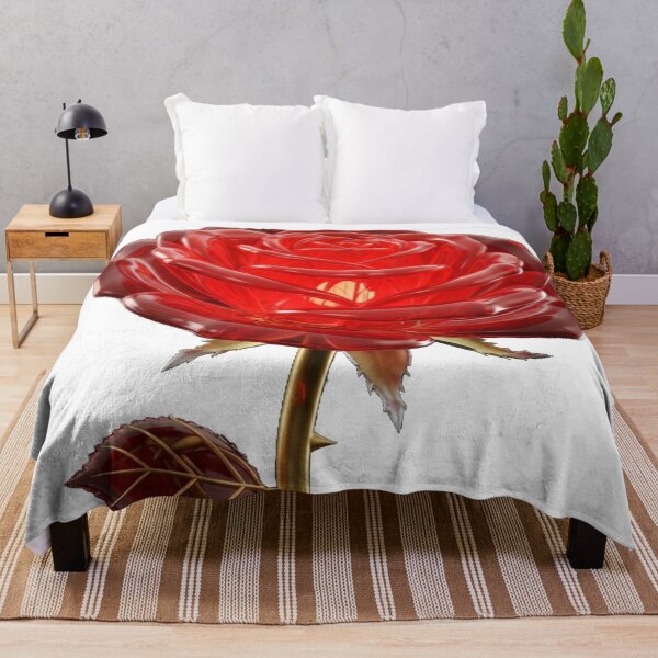 Item preview, Realistic Red Crystal Rose with Golden Stem designed and sold by MoreGlamour.