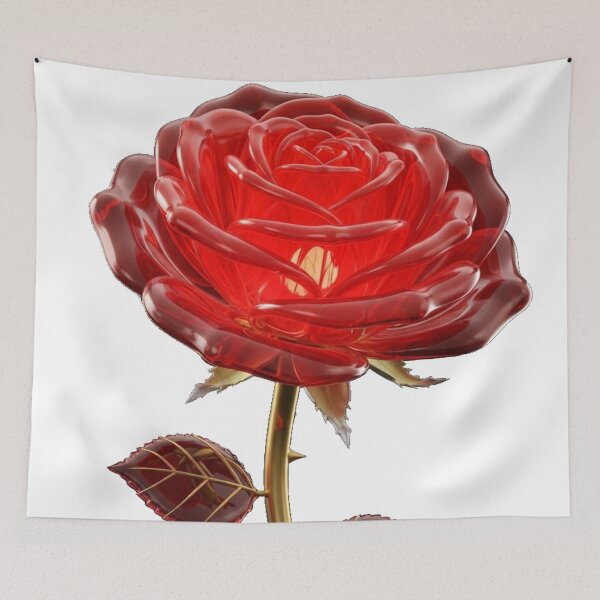 Item preview, Realistic Red Crystal Rose with Golden Stem designed and sold by MoreGlamour.