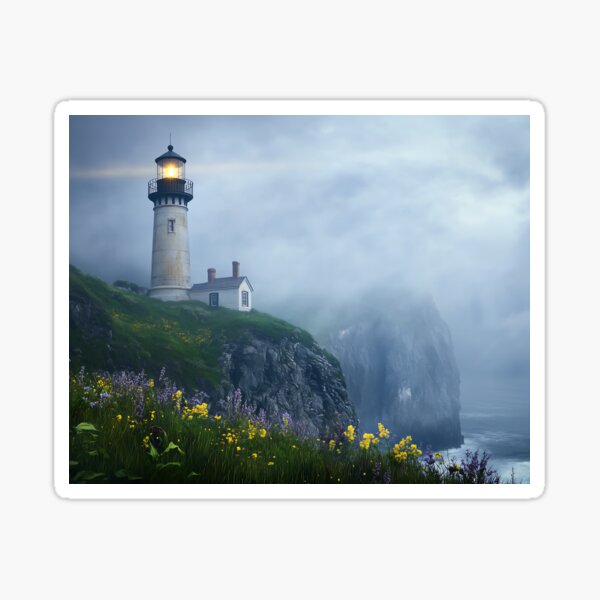 Item preview, Cliftop Lighthouse in the Fog designed and sold by Boddicca.