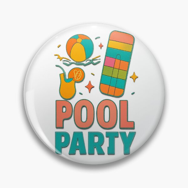 Item preview, Colorful illustration of a pool party designed and sold by Fly-with-my.