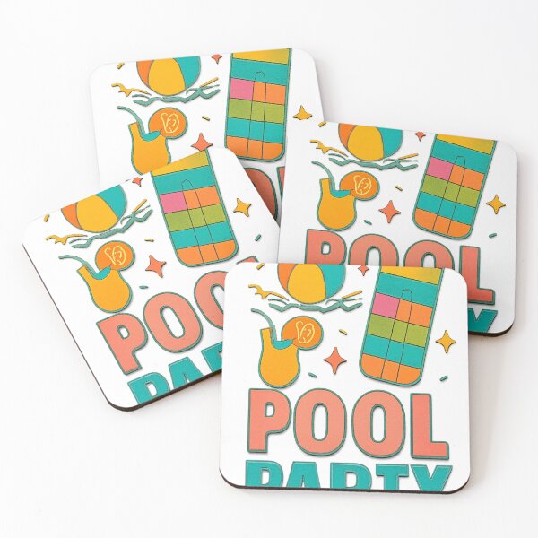Item preview, Colorful illustration of a pool party designed and sold by Fly-with-my.