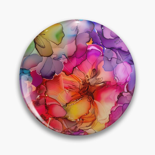 Artikelvorschau, Anspruchsvolles abstraktes Blumenmuster im Aquarell-Stil mit Alkoholtinte entworfen und verkauft von DEC02.