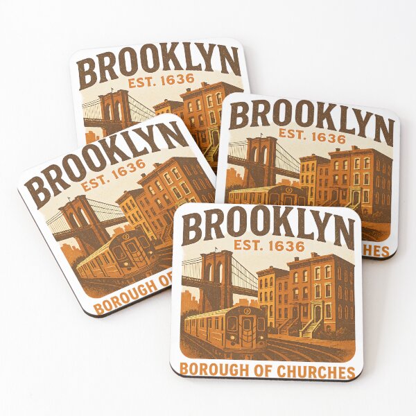 Item preview, Brooklyn – Borough of Churches – NYC Vintage Design designed and sold by CreativeGorillas.