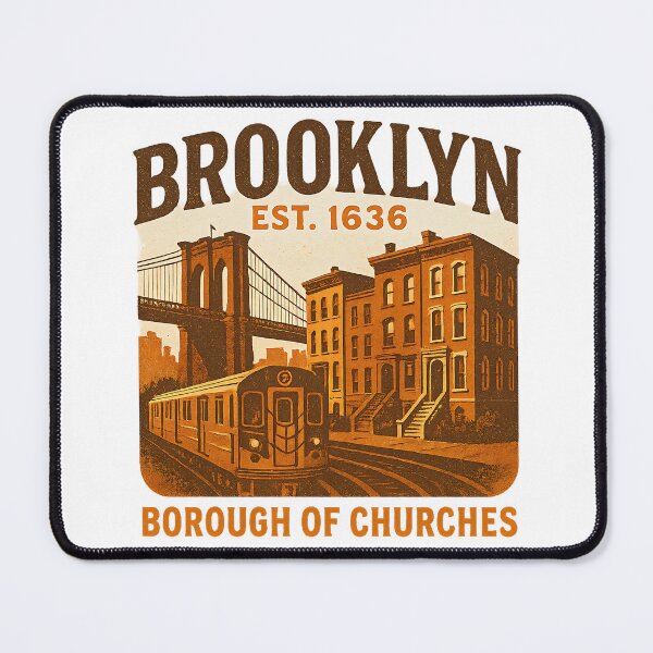 Item preview, Brooklyn – Borough of Churches – NYC Vintage Design designed and sold by CreativeGorillas.