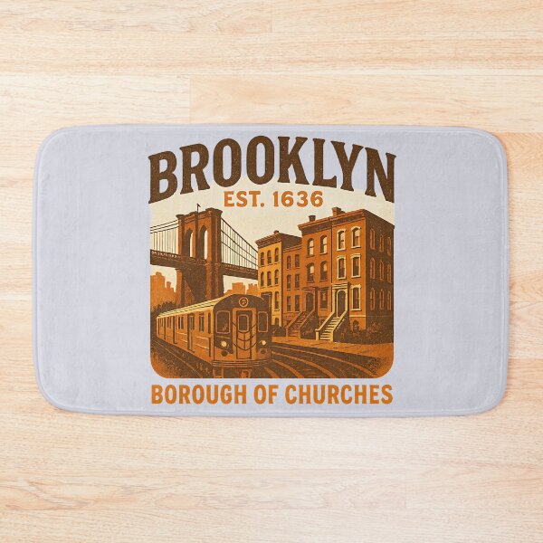 Item preview, Brooklyn – Borough of Churches – NYC Vintage Design designed and sold by CreativeGorillas.