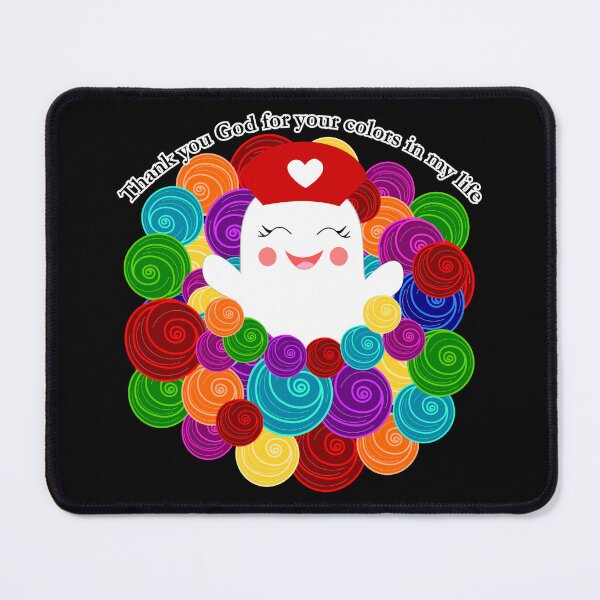 Item preview, Cute smiling nurse ghost jumping in a colorful cloud designed and sold by Almitanursa.