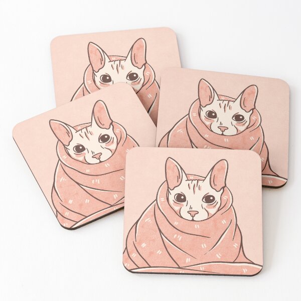 Item preview, Cute Sphynx Cat Illustration – Minimalist Hairless Cat Art – Modern Pet Lover Design designed and sold by ArtKoh.