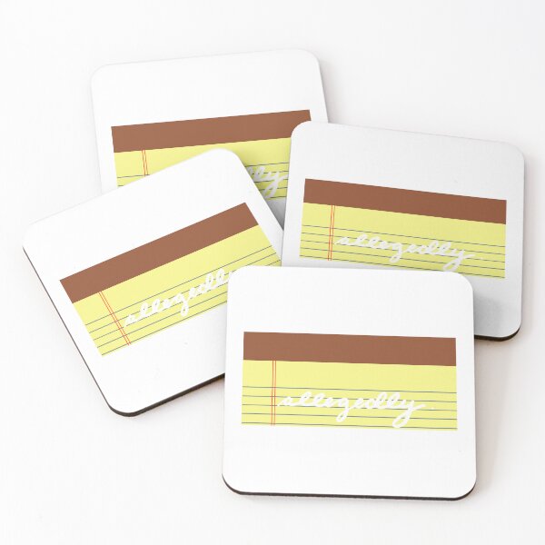 Item preview, Allegedly White Cursive – Yellow Legal Pad Funny Sticker designed and sold by MagicMe-JD.