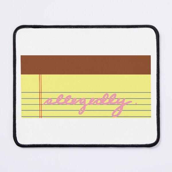 Item preview, Allegedly Pink Cursive – Yellow Legal Pad Funny Sticker designed and sold by MagicMe-JD.