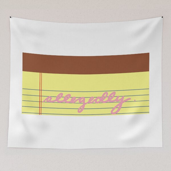 Item preview, Allegedly Pink  Cursive – Yellow Legal Pad Funny Sticker designed and sold by MagicMe-JD.