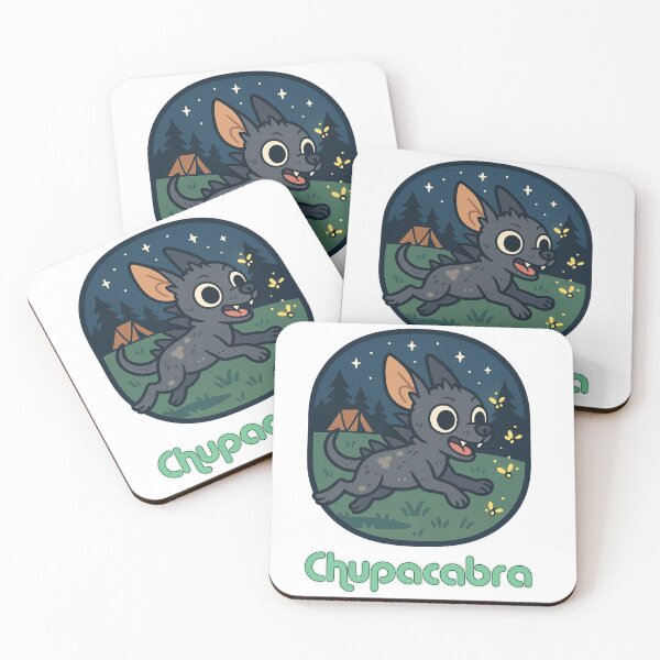 Item preview, Chupacabra Chasing Fireflies – Cute Cryptid Camping Art designed and sold by Folk Bestiary.