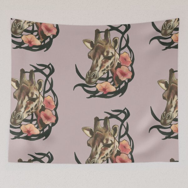 Item preview, Giraffe with small flowers designed and sold by KnowingWonder.