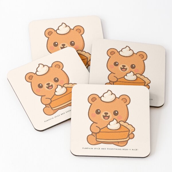 Item preview, Kawaii Pumpkin Pie Bear – Cute Fall Dessert Animal designed and sold by Queen Kaffeine.
