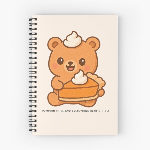 Item preview, Kawaii Pumpkin Pie Bear – Cute Fall Dessert Animal designed and sold by Queen Kaffeine.