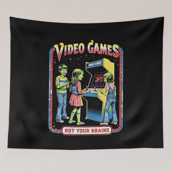 Item preview, Video Games Rot Your Brains Retro Arcade designed and sold by Vintagenaut Co..
