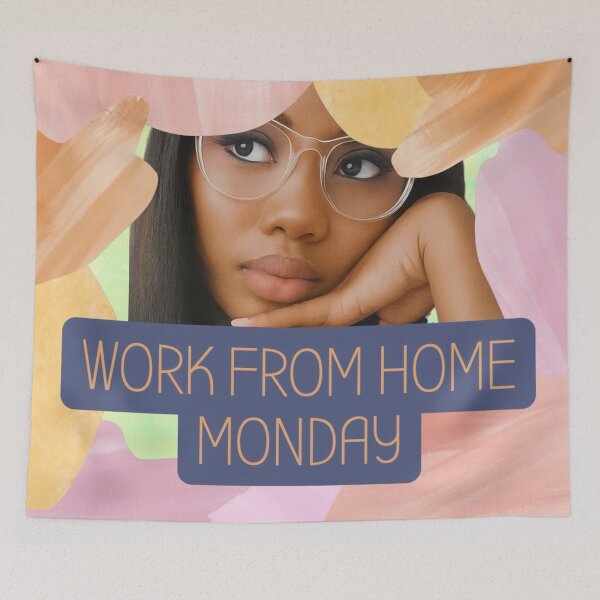 Item preview, Colourful Work From Home Monday – Bright & Motivating Text Design designed and sold by Adanne Chukwudi.