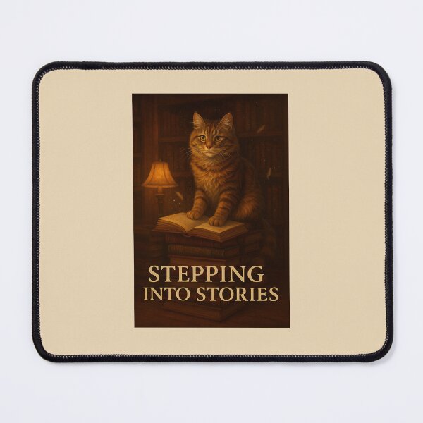 Item preview, Stepping into Stories – The Tabby Library Cat designed and sold by Novel Works Studio.
