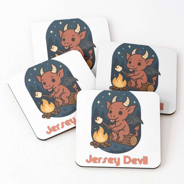 Item preview, Jersey Devil Roasting Marshmallows – Cute Cryptid Camping Art designed and sold by Folk Bestiary.