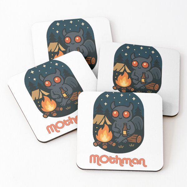 Item preview, Mothman with a Beer – Cute Cryptid Camping Art designed and sold by Folk Bestiary.