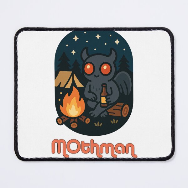 Item preview, Mothman with a Beer – Cute Cryptid Camping Art designed and sold by Folk Bestiary.