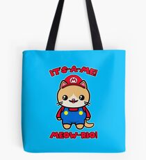 Cute Cat Funny Kawaii Mario Parody Tote Bag