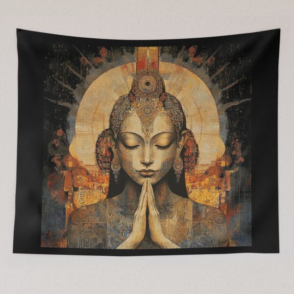 Item preview, Female Bodhisattva Enlightened Buddha Woman in Prayer designed and sold by LabMandala.