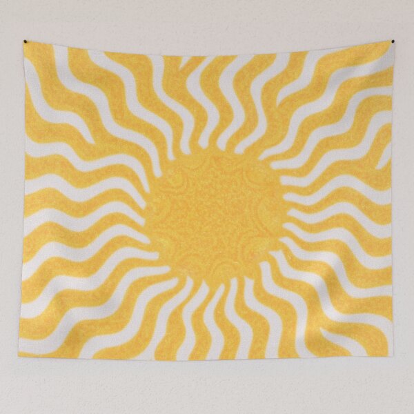 Item preview, Radiant Sunburst Waves in Vibrant Yellow Bold Swirl Modern Abstract designed and sold by trajeado14.