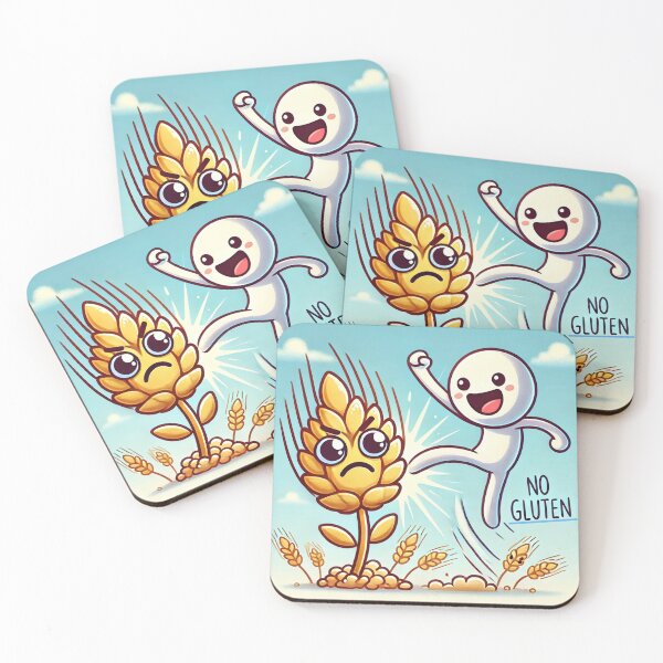 Item preview, Playful Stick Figure Kicking Gluten designed and sold by Zero-Crumb-Zone.
