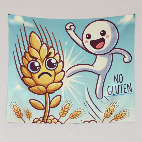 Item preview, Playful Stick Figure Kicking Gluten designed and sold by Zero-Crumb-Zone.