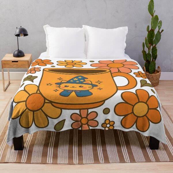 Item preview, Delightful Retro Cat Coffee Mug with Colorful Flowers designed and sold by ArtDesignTp.