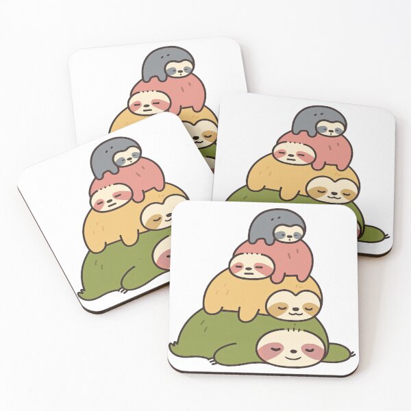 Item preview, "Stack of Cozy Sloths – Cute Animal Illustration" designed and sold by Ericaholicgifts.