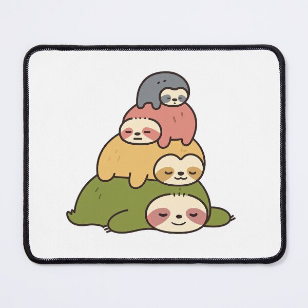 Item preview, "Stack of Cozy Sloths – Cute Animal Illustration" designed and sold by Ericaholicgifts.