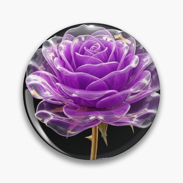 Item preview, Elegant Purple Crystal Rose with Golden Stem designed and sold by MoreGlamour.