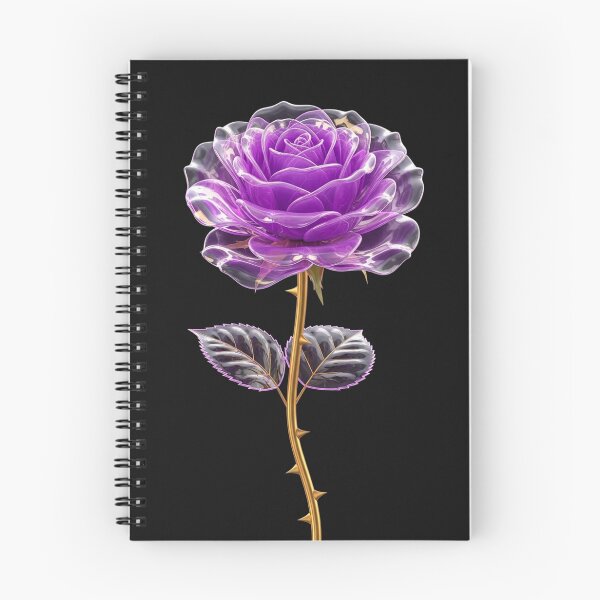 Item preview, Elegant Purple Crystal Rose with Golden Stem designed and sold by MoreGlamour.