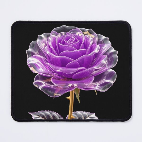 Item preview, Elegant Purple Crystal Rose with Golden Stem designed and sold by MoreGlamour.