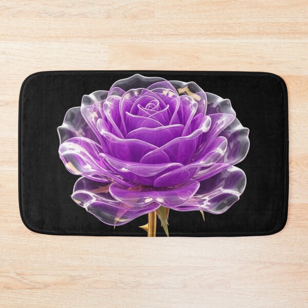 Item preview, Elegant Purple Crystal Rose with Golden Stem designed and sold by MoreGlamour.