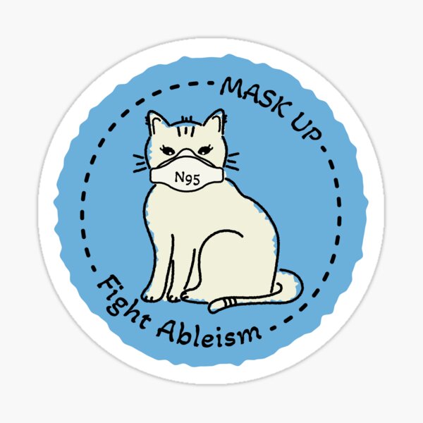 Aperçu de l'œuvre Les chats conscients du Covid portent un masque pour lutter contre le capacitisme créée et vendue par Fin-Art-.