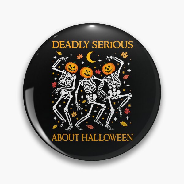 Item preview, Deadly Serious About Halloween Funny Dancing Skeleton Pumpkins Matching Costume  designed and sold by Bad Kitty Designz.