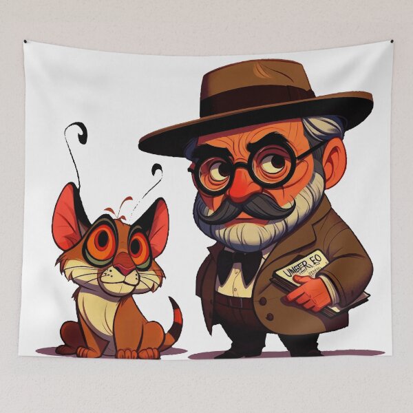 Item preview, Old man, the book and the cat designed and sold by manbaito.