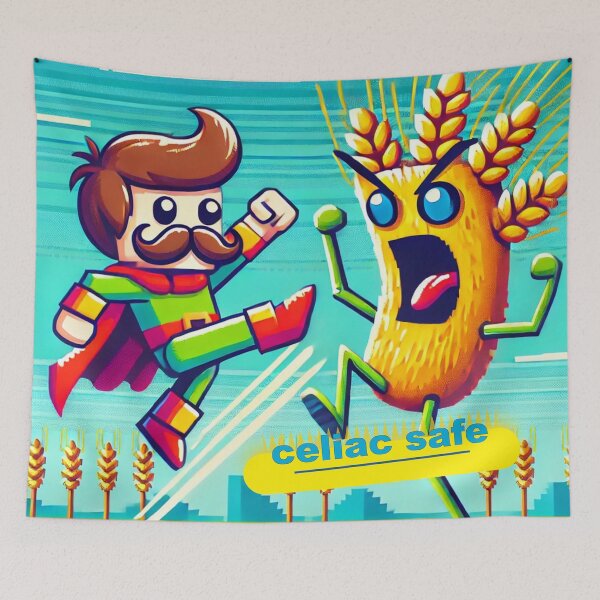 Item preview, Retro Gluten Hero designed and sold by Zero-Crumb-Zone.