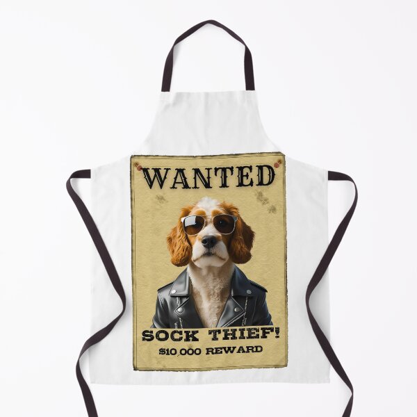 Item preview, Funny Cockapoo WANTED Poster – Cool Sunglasses & Leather Jacket Sock Thief designed and sold by Fredster1966.