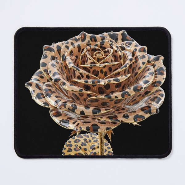 Item preview, Wild Leopard Print Rose with Golden Stem designed and sold by MoreGlamour.