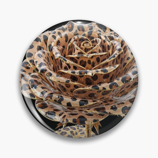 Item preview, Wild Leopard Print Rose with Golden Stem designed and sold by MoreGlamour.
