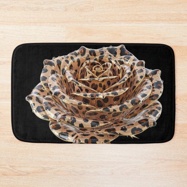 Item preview, Wild Leopard Print Rose with Golden Stem designed and sold by MoreGlamour.