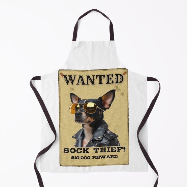Item preview, Funny Chiweenie WANTED Poster – Cool Sunglasses & Leather Jacket Sock Thief designed and sold by Fredster1966.