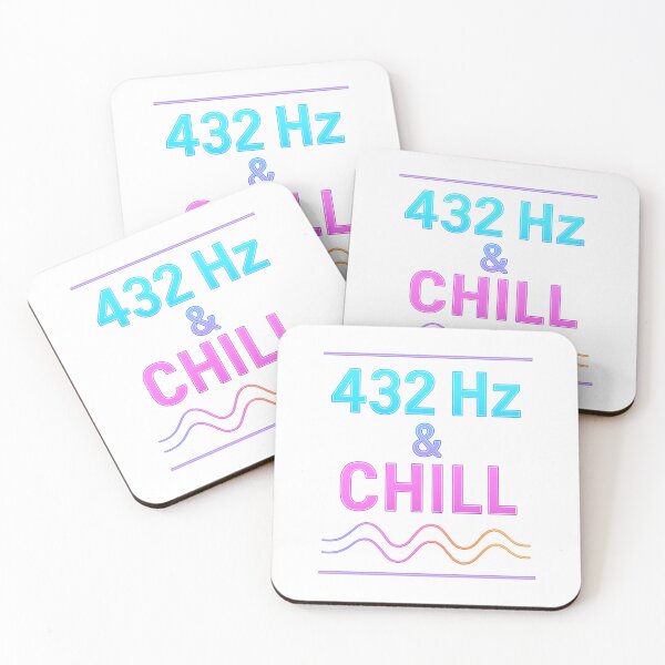 Item preview, 432 Hz & Chill – neon frequency typography with wave lines designed and sold by EnvyCartelShop.