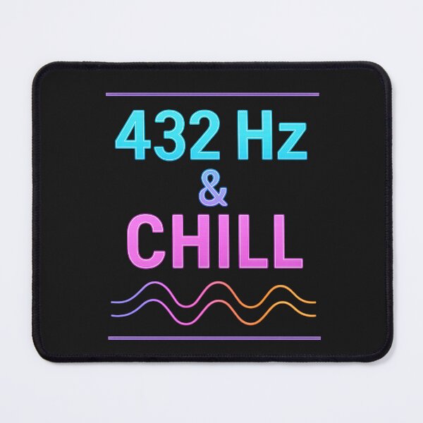 Item preview, 432 Hz & Chill – neon frequency typography with wave lines designed and sold by EnvyCartelShop.